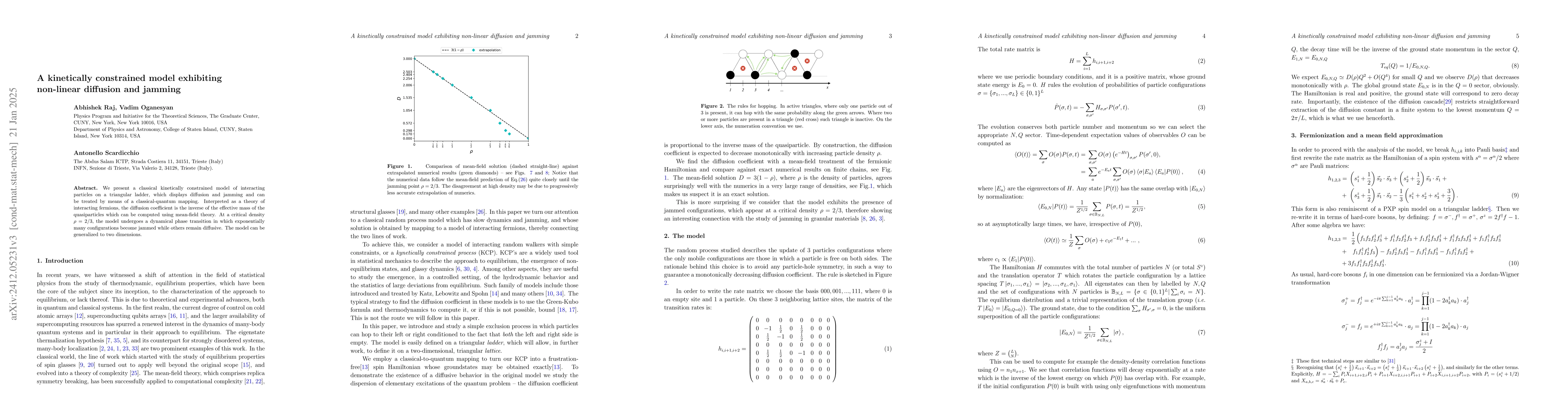 Thumbnail for A kinetically constrained model exhibiting non-linear diffusion and
  jamming