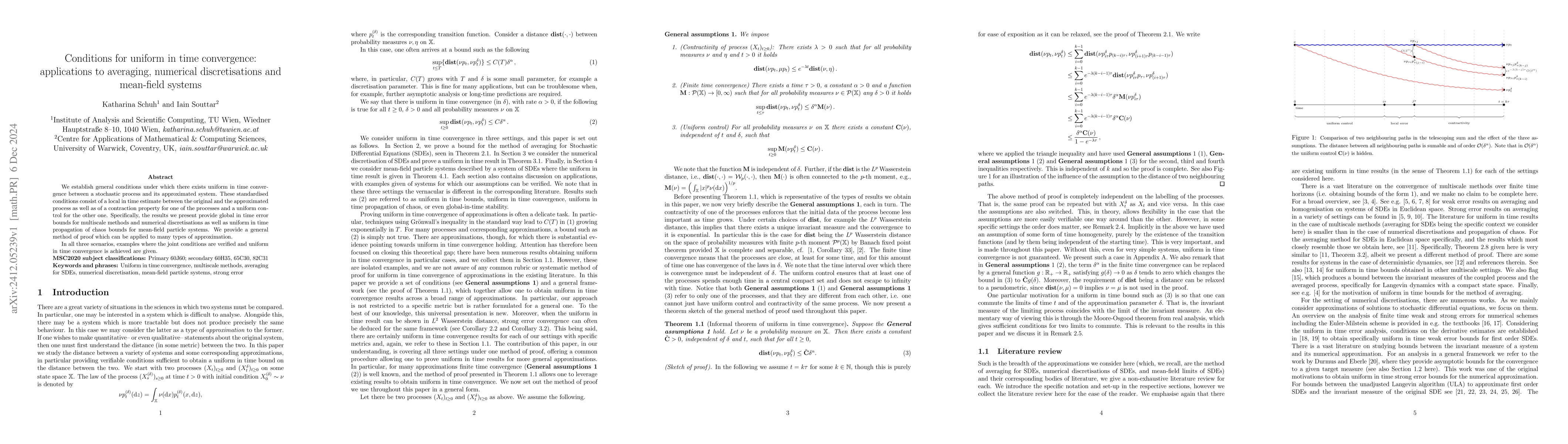 Thumbnail for Conditions for uniform in time convergence: applications to averaging,
  numerical discretisations and mean-field systems