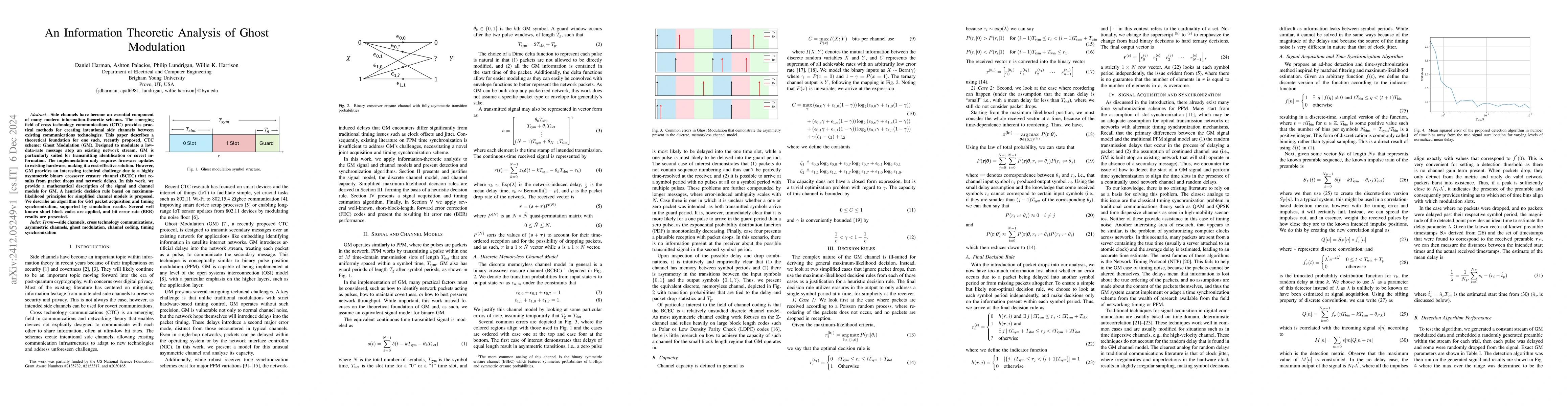 Thumbnail for An Information Theoretic Analysis of Ghost Modulation