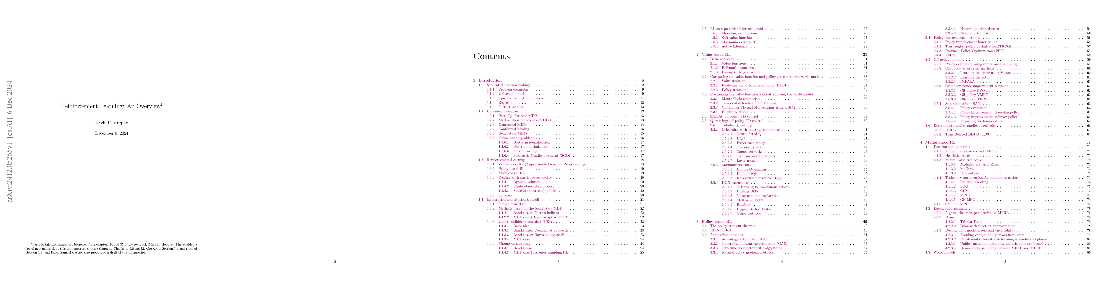 Thumbnail for Reinforcement Learning: An Overview