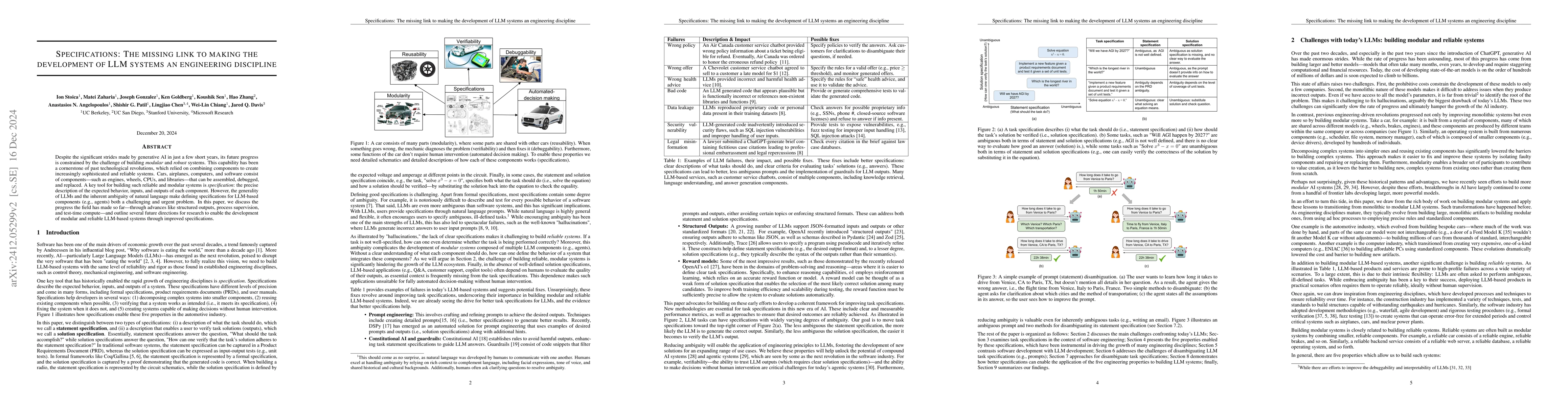 Thumbnail for Specifications: The missing link to making the development of LLM
  systems an engineering discipline