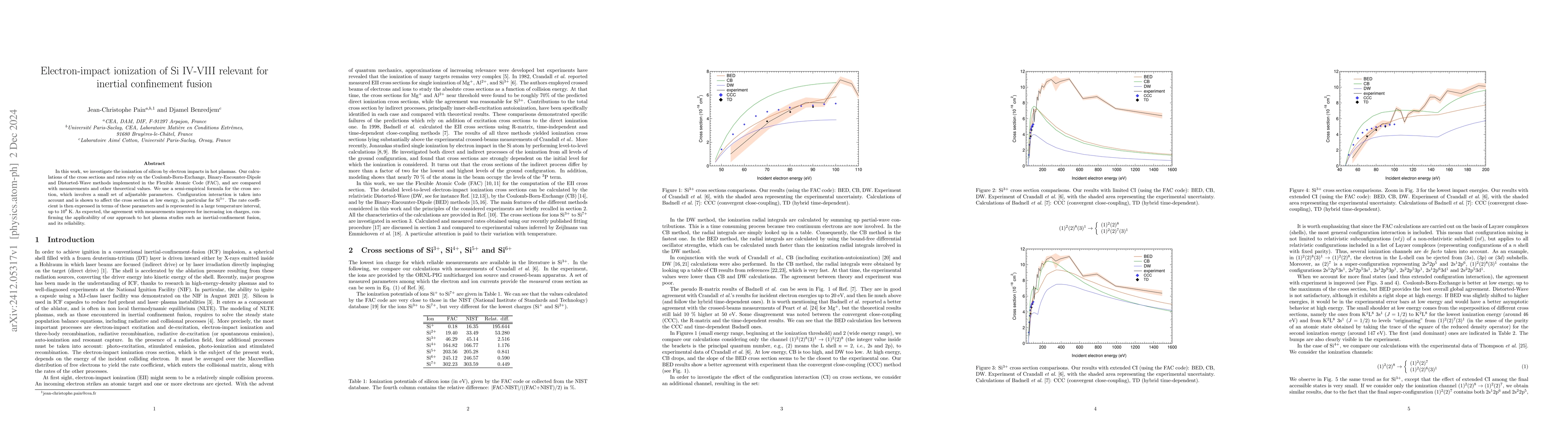 Thumbnail for Electron-impact ionization of Si IV-VIII relevant for inertial
  confinement fusion