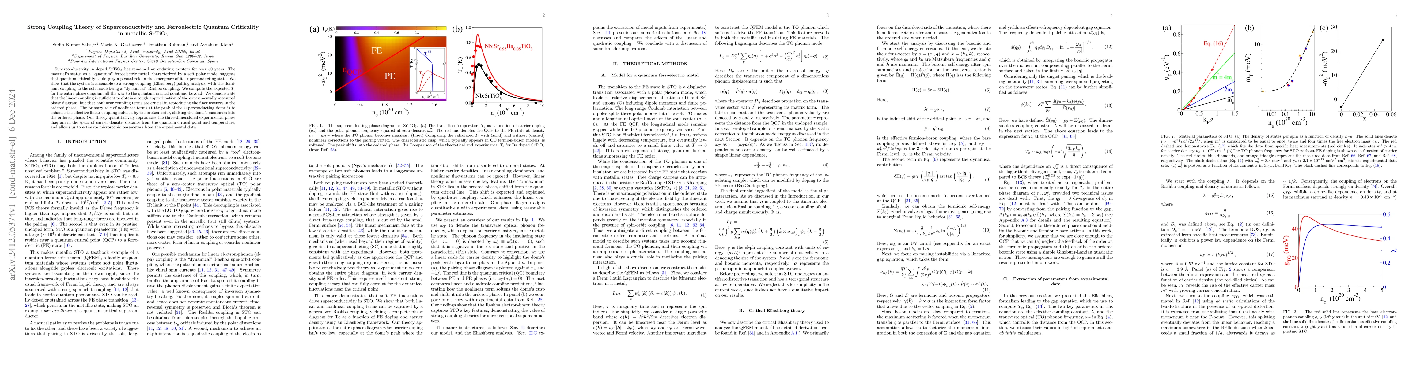 Thumbnail for Strong Coupling Theory of Superconductivity and Ferroelectric Quantum
  Criticality in metallic SrTiO$_3$