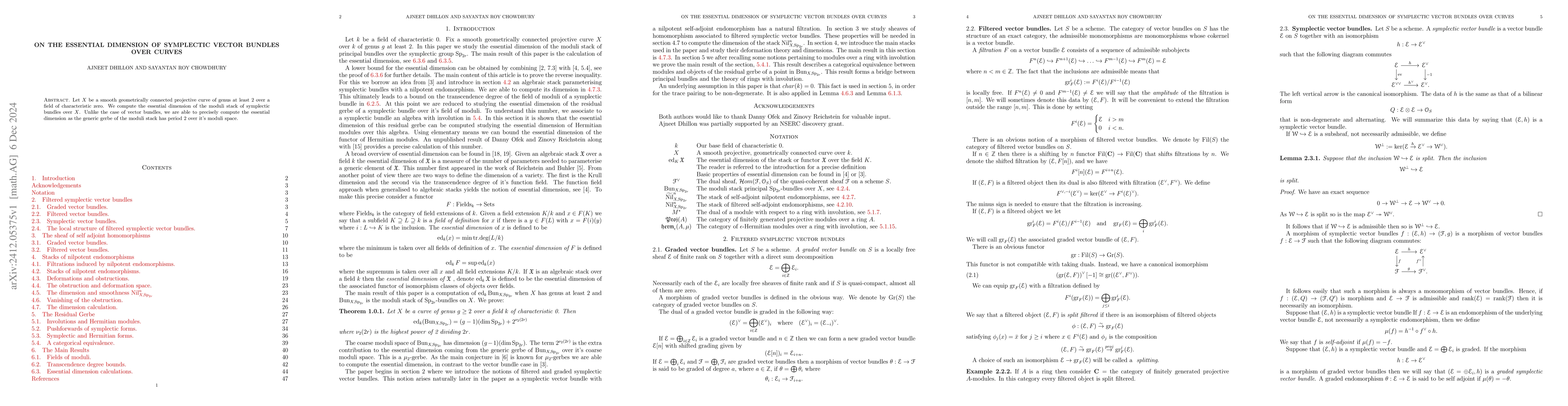 Thumbnail for On the essential dimension of symplectic vector bundles over curves