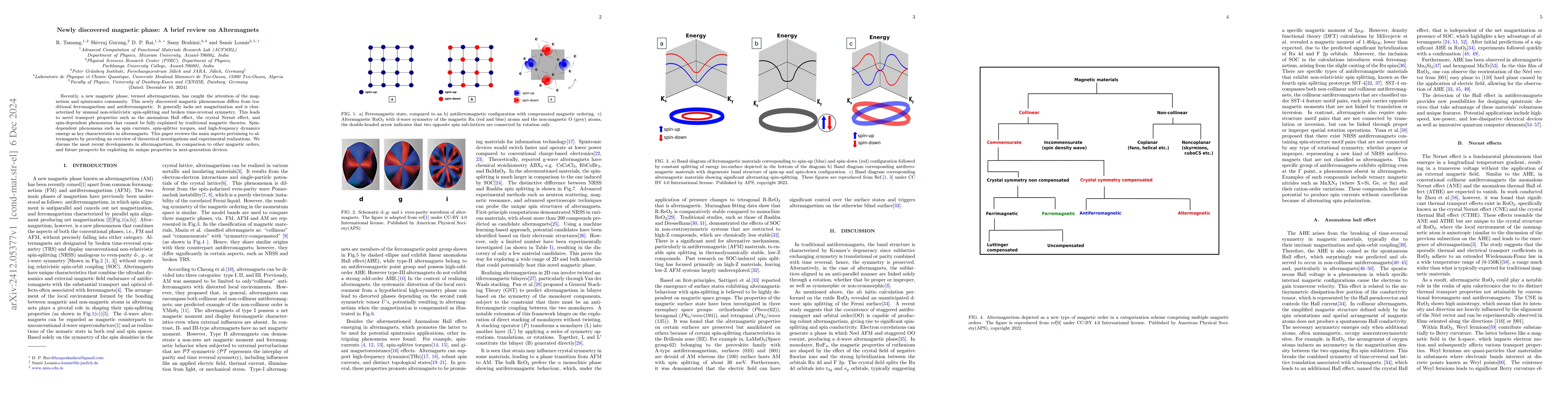 Thumbnail for Newly discovered magnetic phase: A brief review on Altermagnets