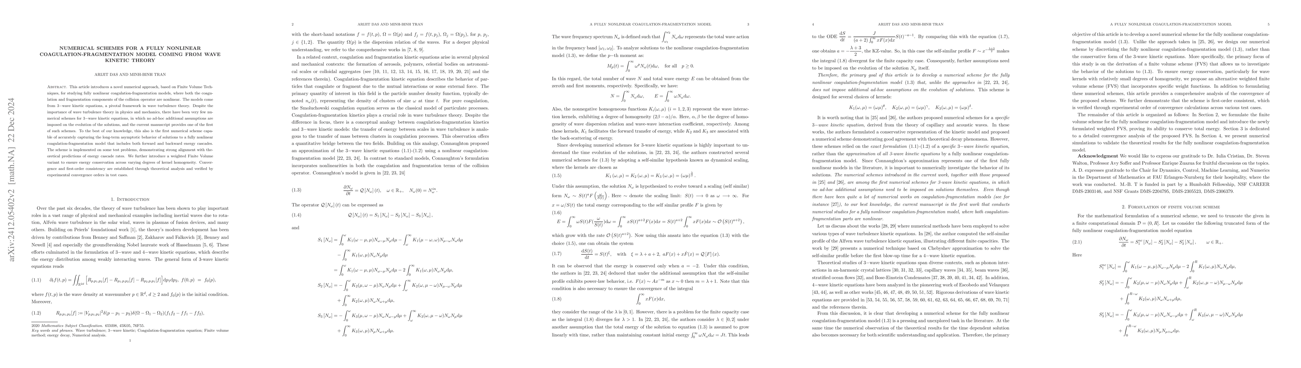 Thumbnail for Numerical schemes for a fully nonlinear coagulation-fragmentation model
  coming from wave kinetic theory