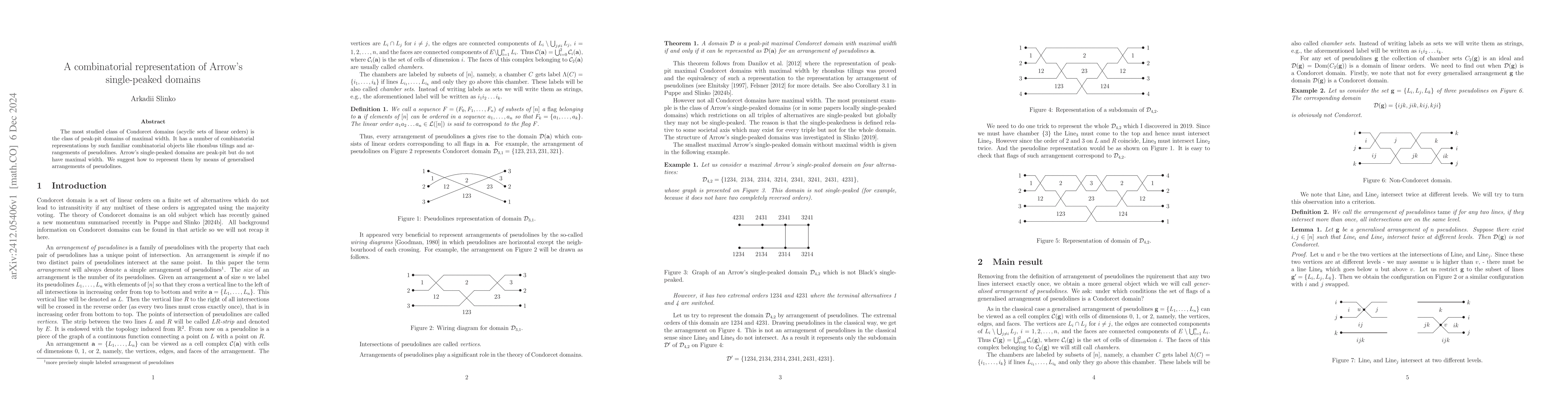 Thumbnail for A combinatorial representation of Arrow's single-peaked domains