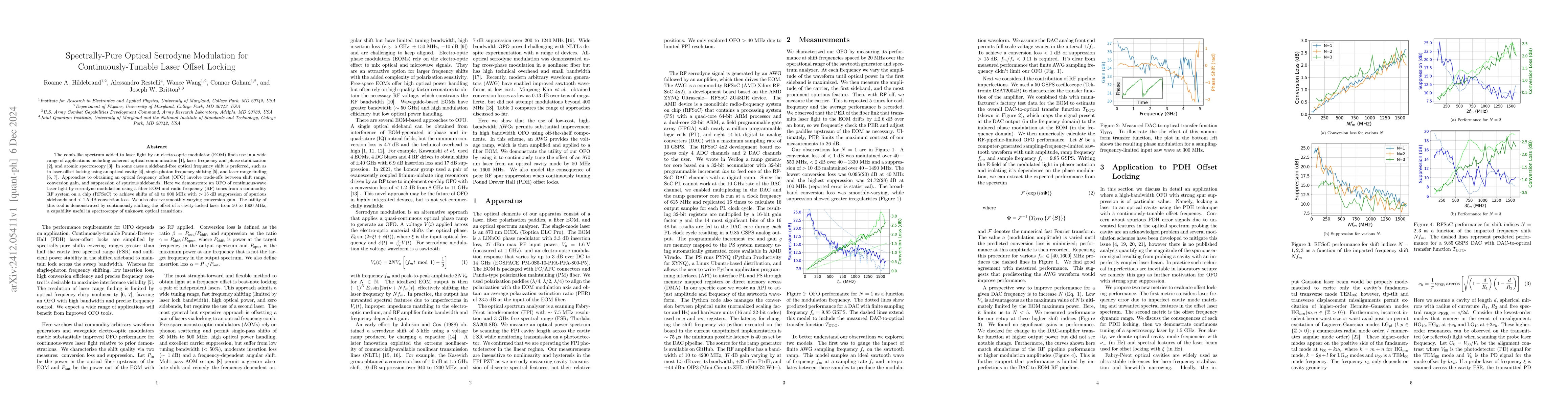 Thumbnail for Spectrally-Pure Optical Serrodyne Modulation for Continuously-Tunable
  Laser Offset Locking