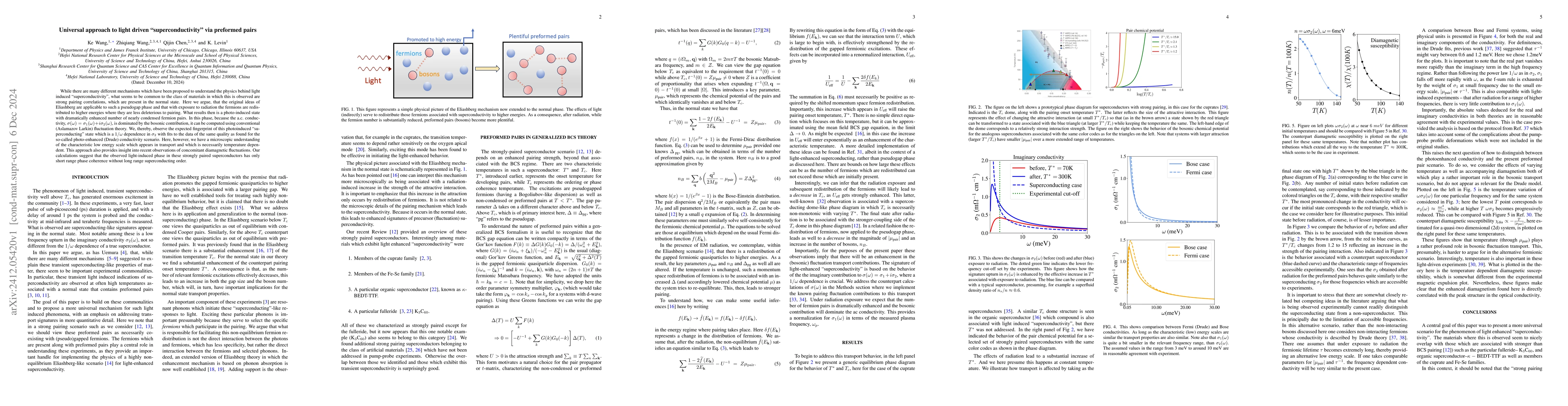 Thumbnail for Universal approach to light driven "superconductivity" via preformed
  pairs