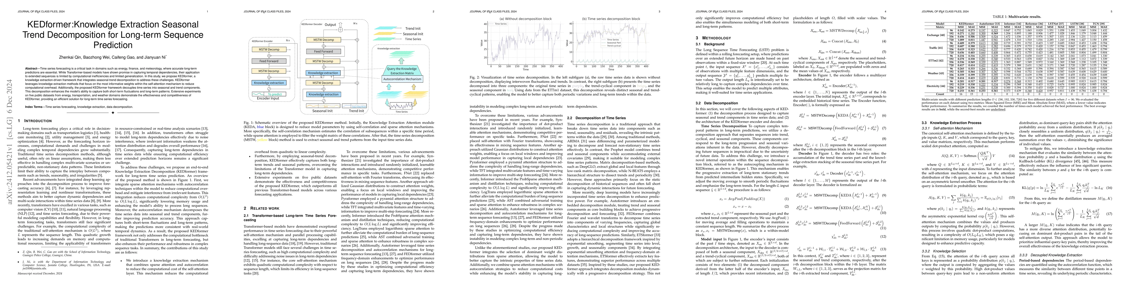 Thumbnail for KEDformer:Knowledge Extraction Seasonal Trend Decomposition for
  Long-term Sequence Prediction