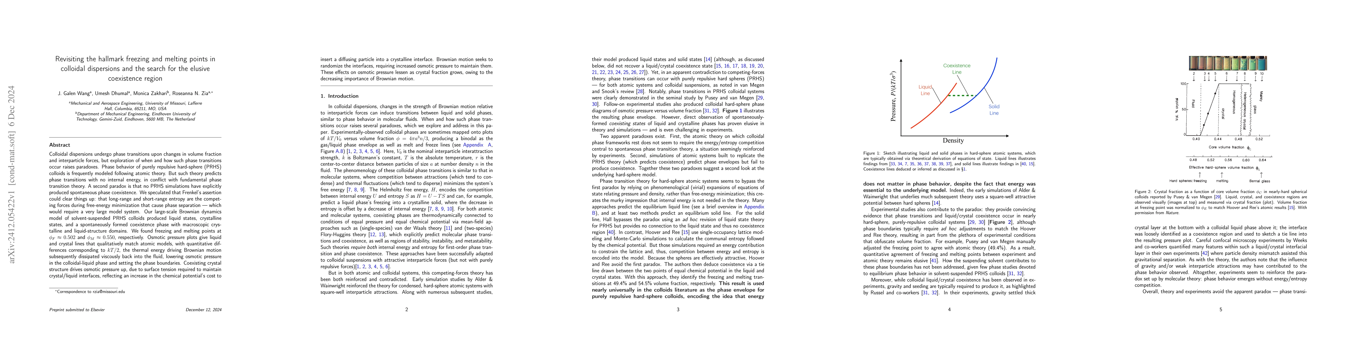 Thumbnail for Revisiting the hallmark freezing and melting points in colloidal
  dispersions and the search for the elusive coexistence region
