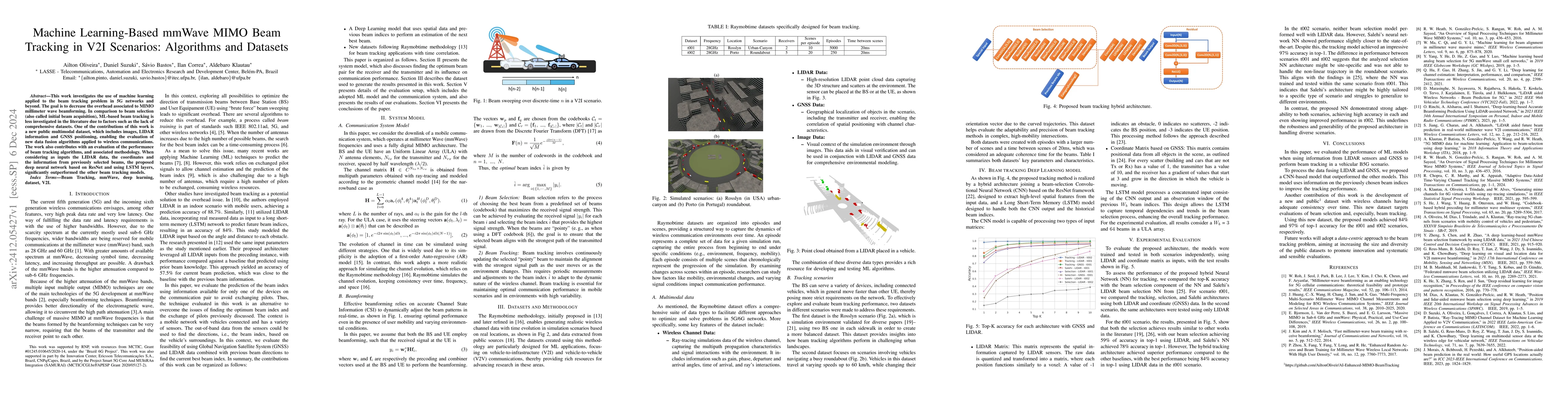 Thumbnail for Machine Learning-Based mmWave MIMO Beam Tracking in V2I Scenarios:
  Algorithms and Datasets
