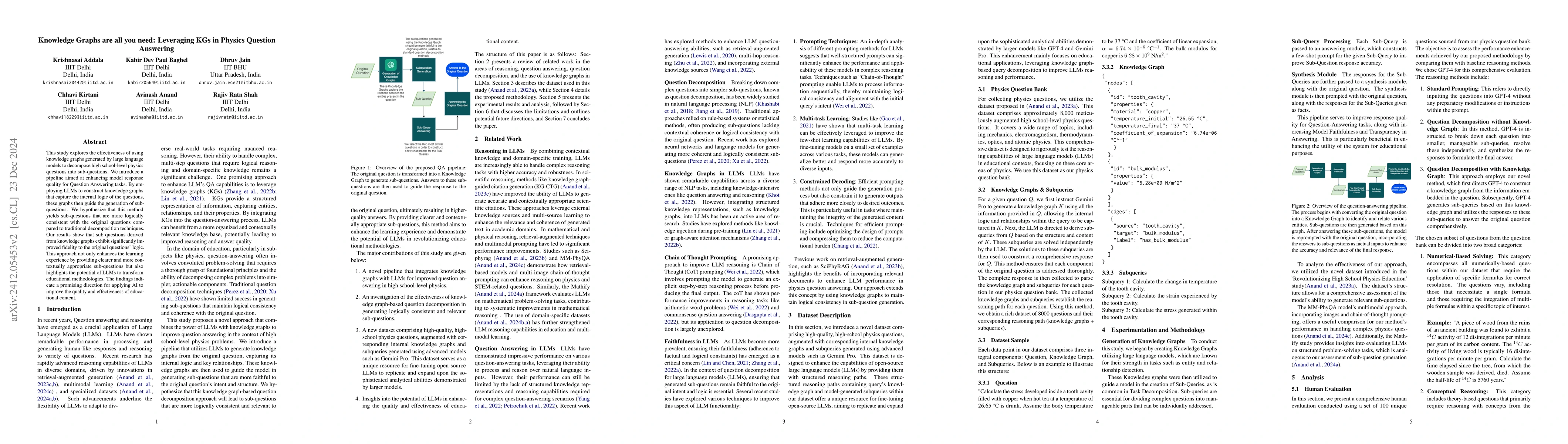 Thumbnail for Knowledge Graphs are all you need: Leveraging KGs in Physics Question
  Answering