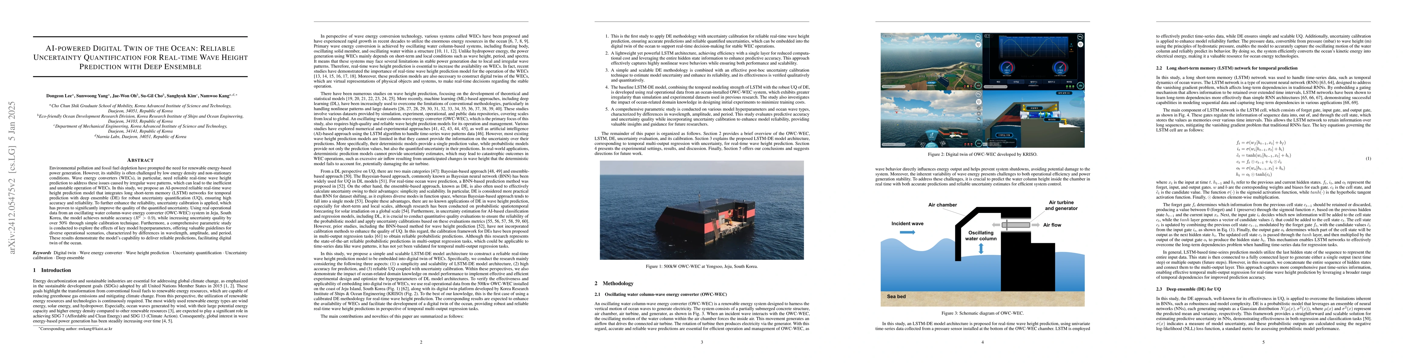 Thumbnail for AI-powered Digital Twin of the Ocean: Reliable Uncertainty
  Quantification for Real-time Wave Height Prediction with Deep Ensemble