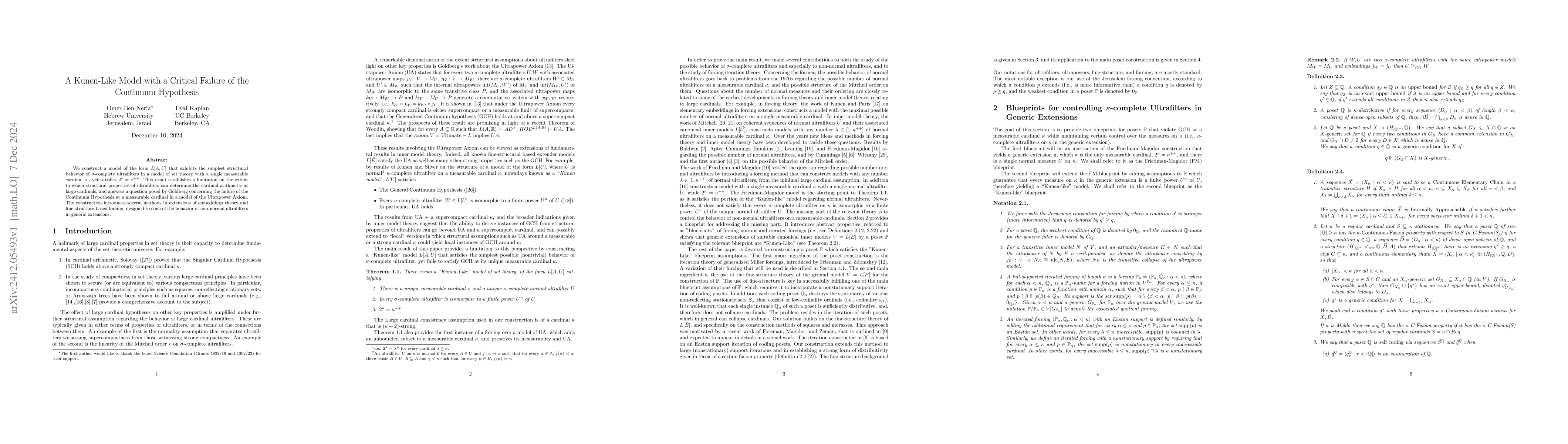 Thumbnail for A Kunen-Like Model with a Critical Failure of the Continuum Hypothesis