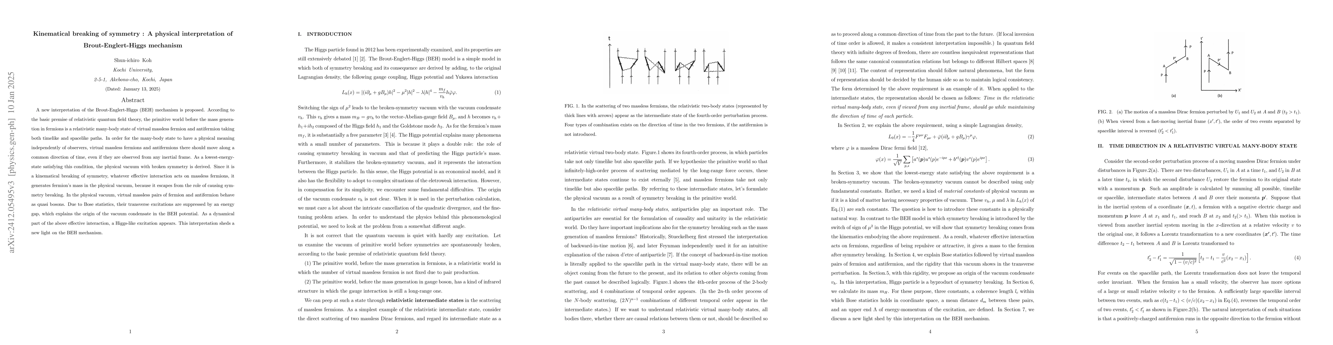 Thumbnail for A physical interpretation of Brout-Englert-Higgs mechanism