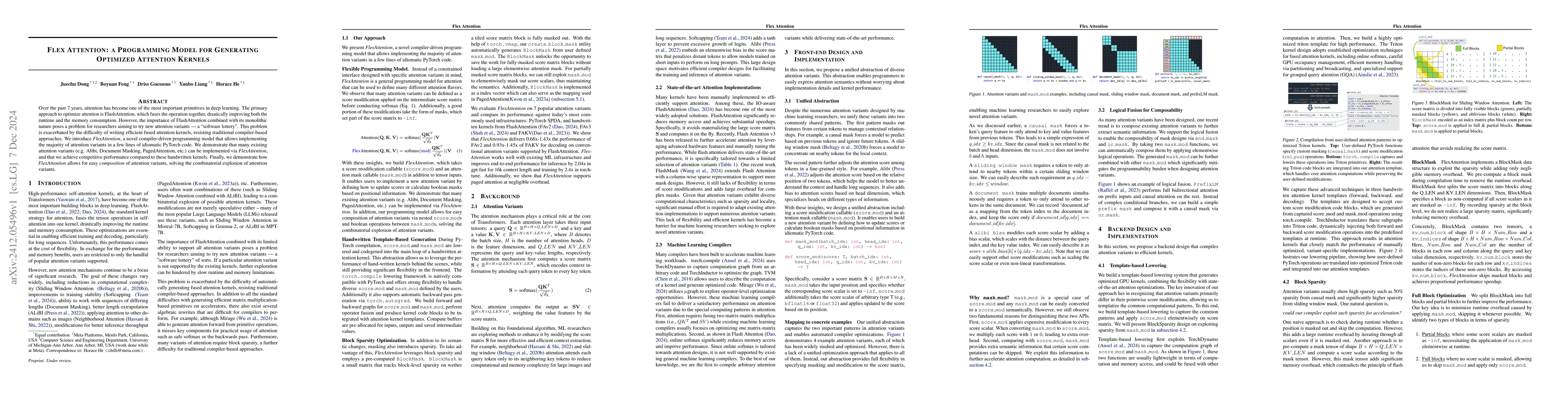 Thumbnail for Flex Attention: A Programming Model for Generating Optimized Attention
  Kernels