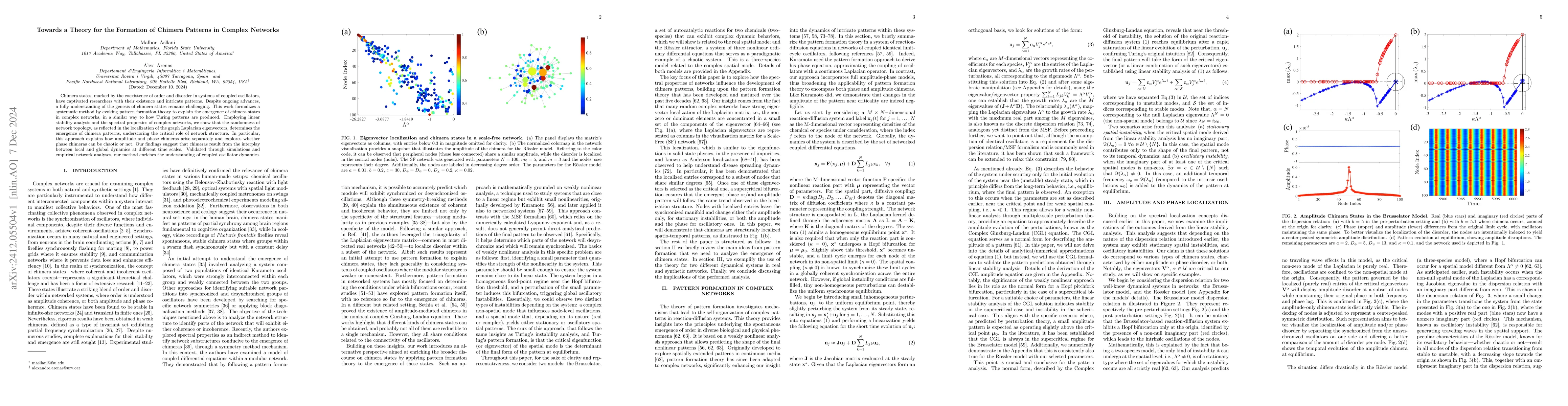 Thumbnail for Towards a Theory for the Formation of Chimera Patterns in Complex
  Networks