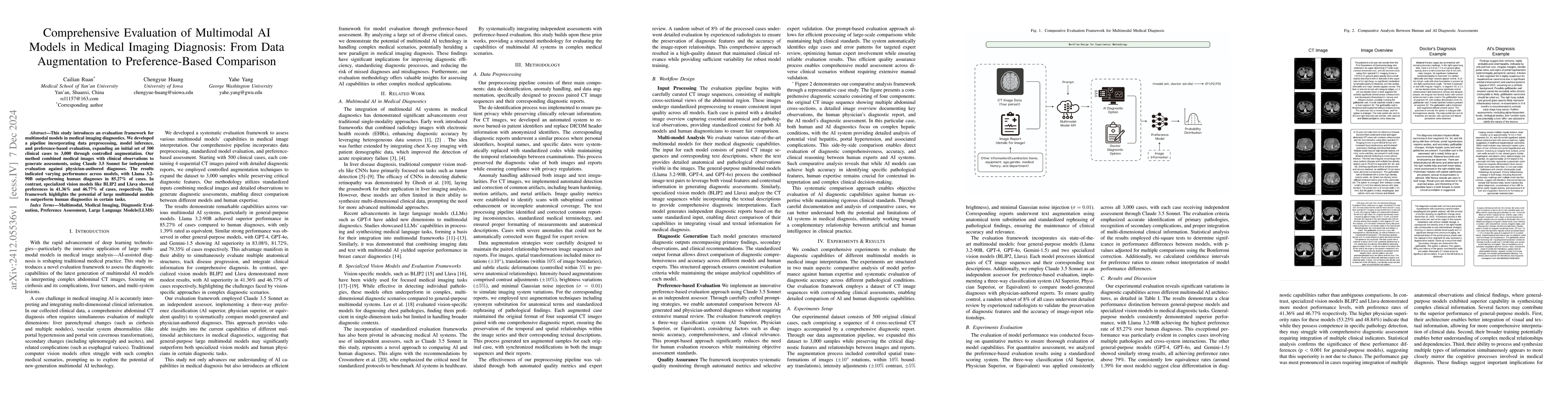 Thumbnail for Comprehensive Evaluation of Multimodal AI Models in Medical Imaging
  Diagnosis: From Data Augmentation to Preference-Based Comparison