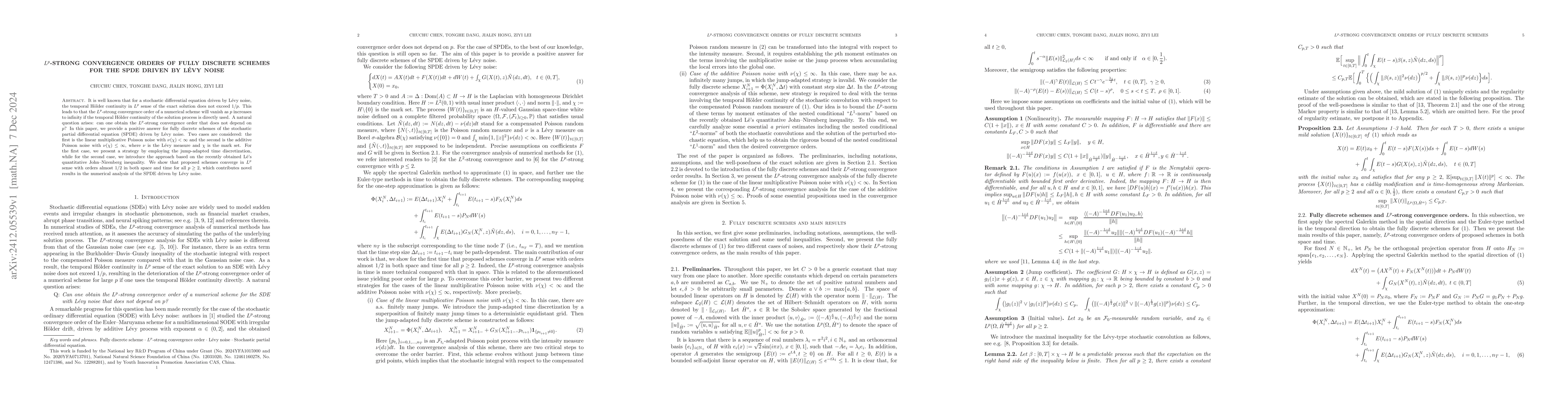 Thumbnail for $L^p$-strong convergence orders of fully discrete schemes for the SPDE
  driven by Lévy noise