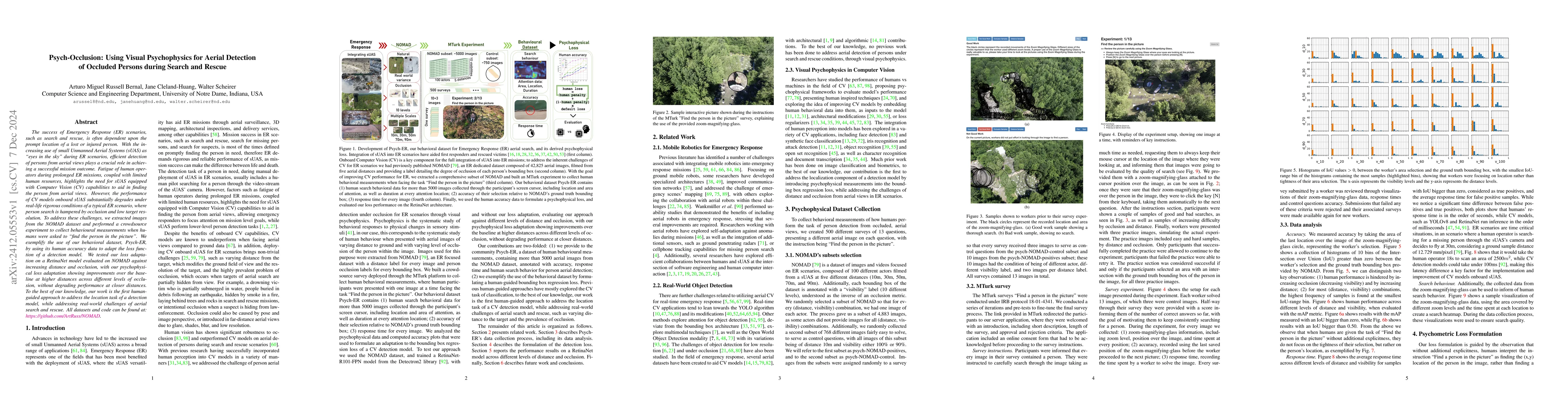 Thumbnail for Psych-Occlusion: Using Visual Psychophysics for Aerial Detection of
  Occluded Persons during Search and Rescue
