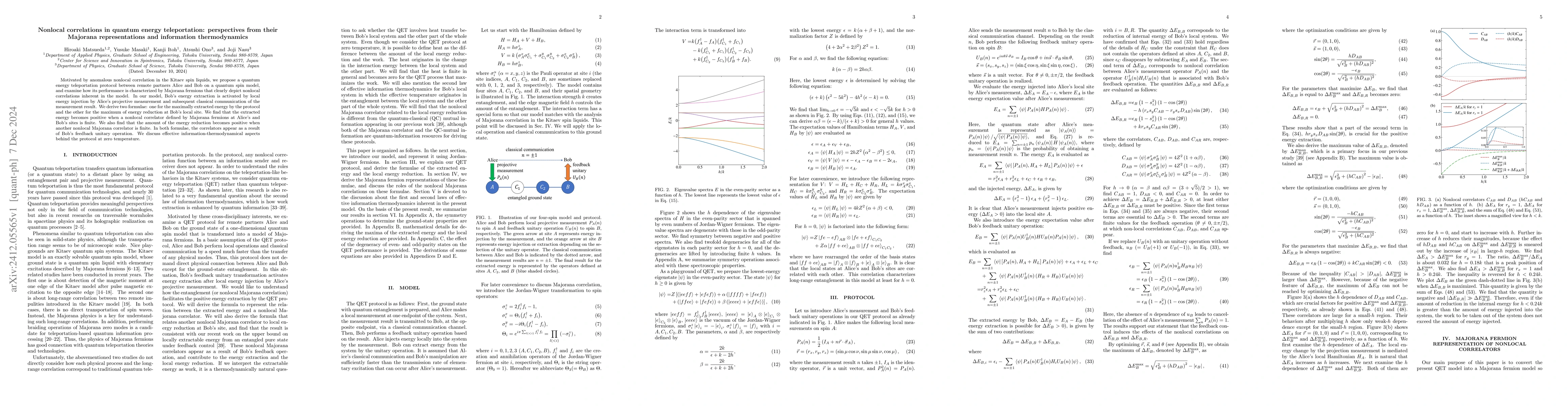 Thumbnail for Nonlocal correlations in quantum energy teleportation: perspectives from
  their Majorana representations and information thermodynamics