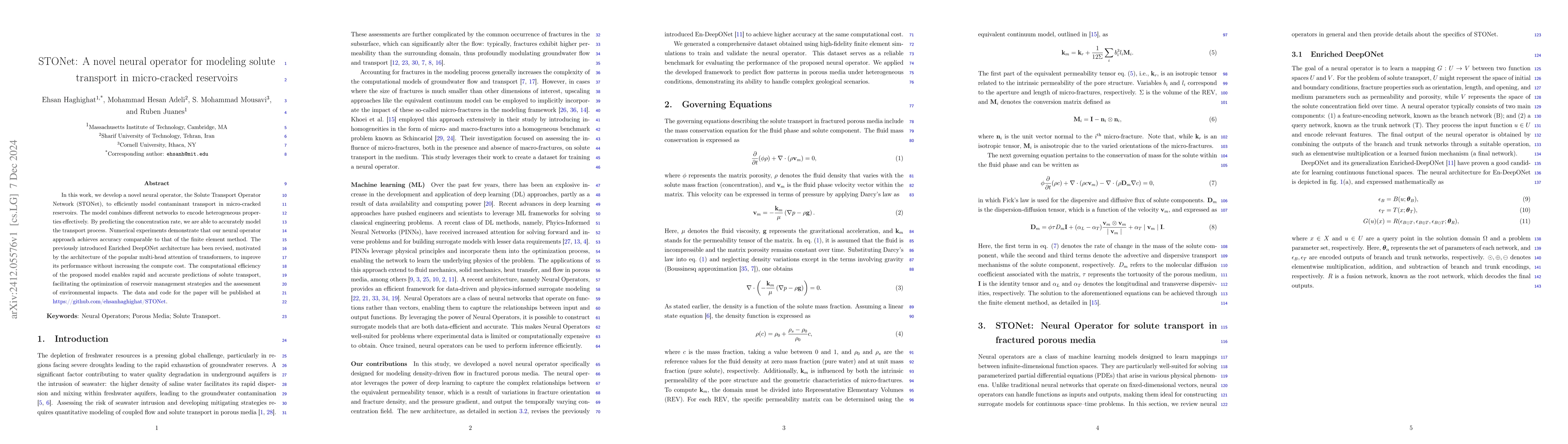Thumbnail for STONet: A novel neural operator for modeling solute transport in
  micro-cracked reservoirs