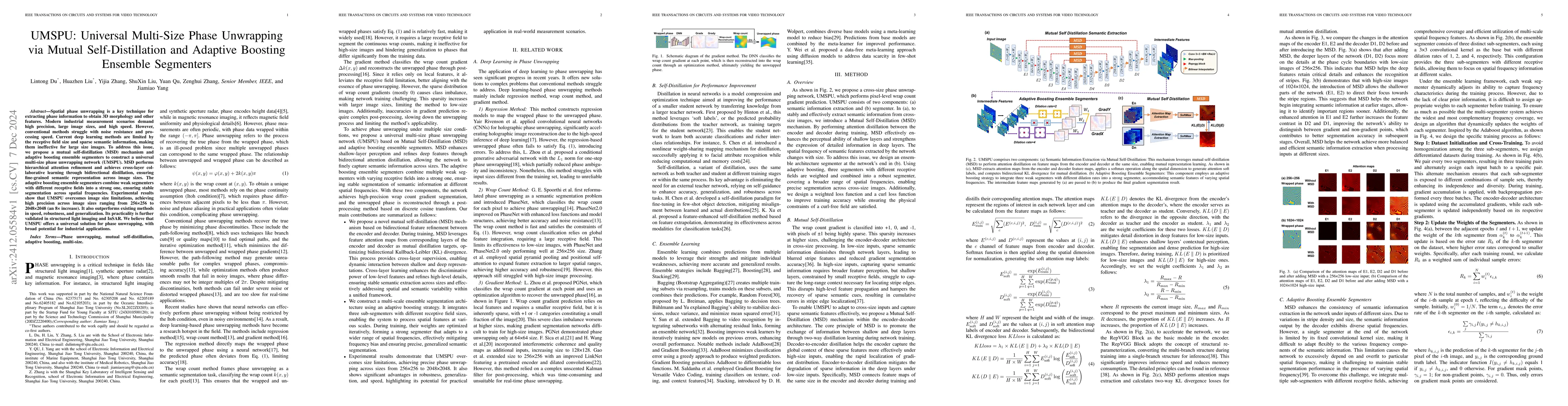 Thumbnail for UMSPU: Universal Multi-Size Phase Unwrapping via Mutual
  Self-Distillation and Adaptive Boosting Ensemble Segmenters