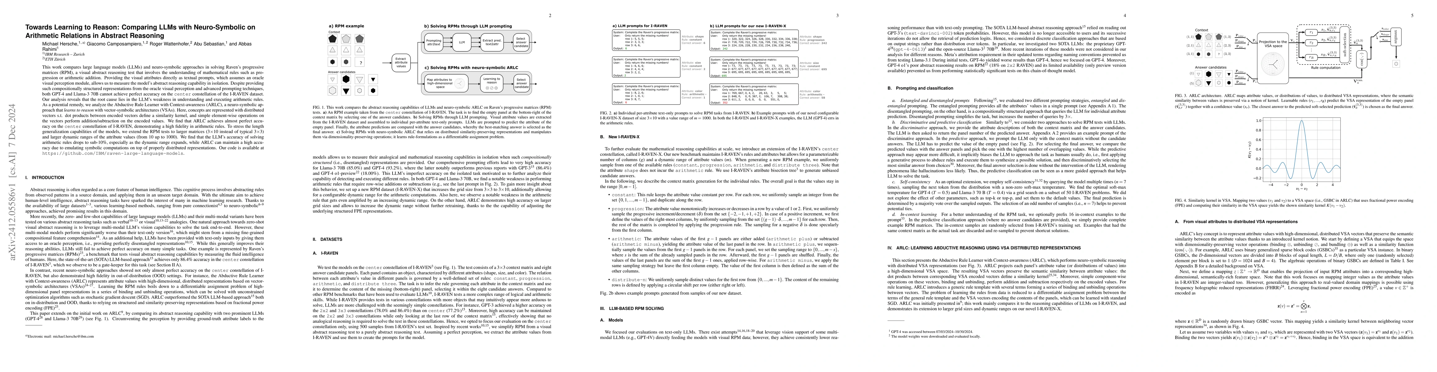 Thumbnail for Towards Learning to Reason: Comparing LLMs with Neuro-Symbolic on
  Arithmetic Relations in Abstract Reasoning