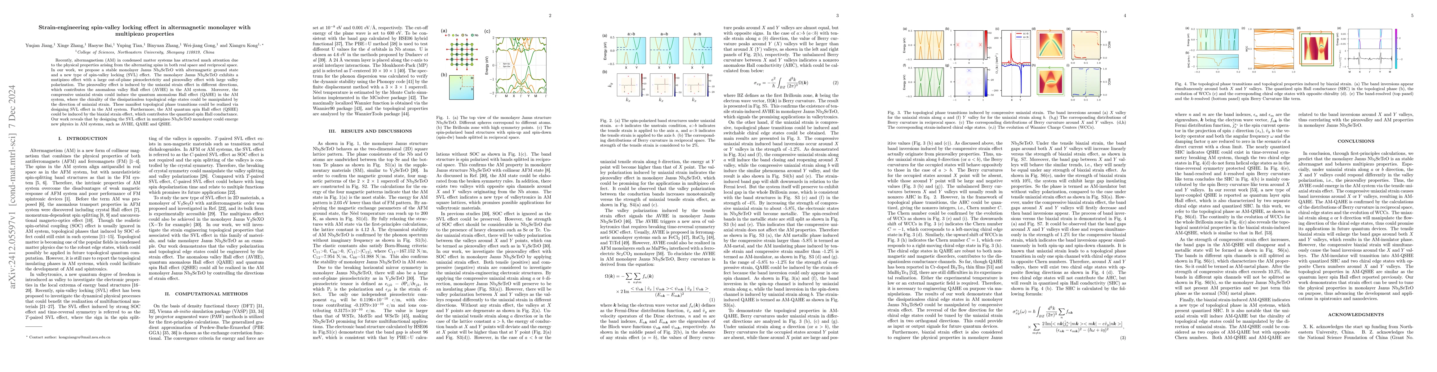 Thumbnail for Strain-engineering spin-valley locking effect in altermagnetic monolayer
  with multipiezo properties