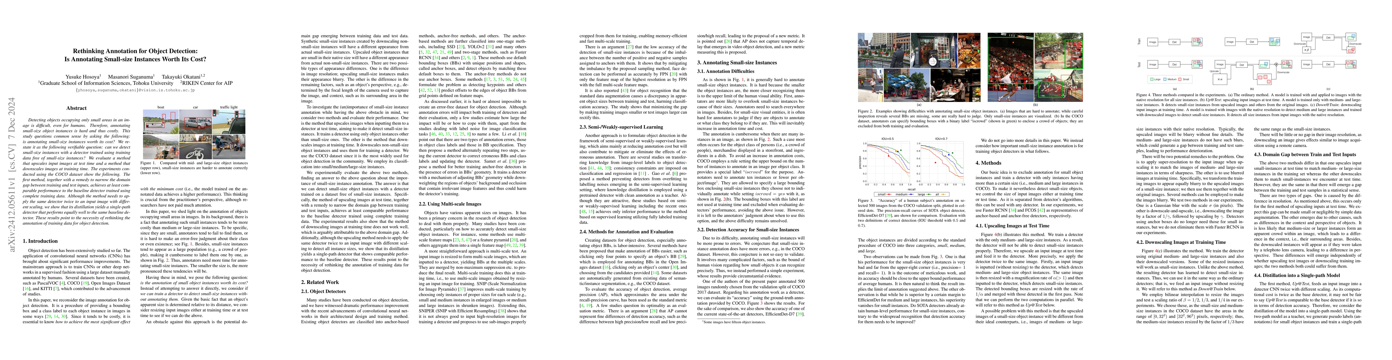 Thumbnail for Rethinking Annotation for Object Detection: Is Annotating Small-size
  Instances Worth Its Cost?