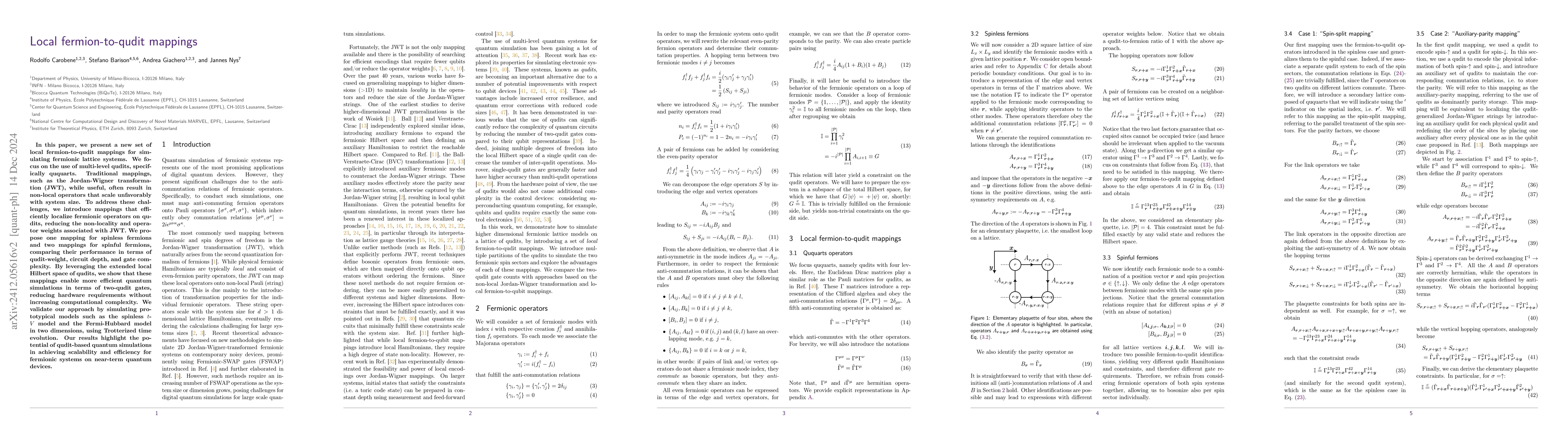 Thumbnail for Local fermion-to-qudit mappings