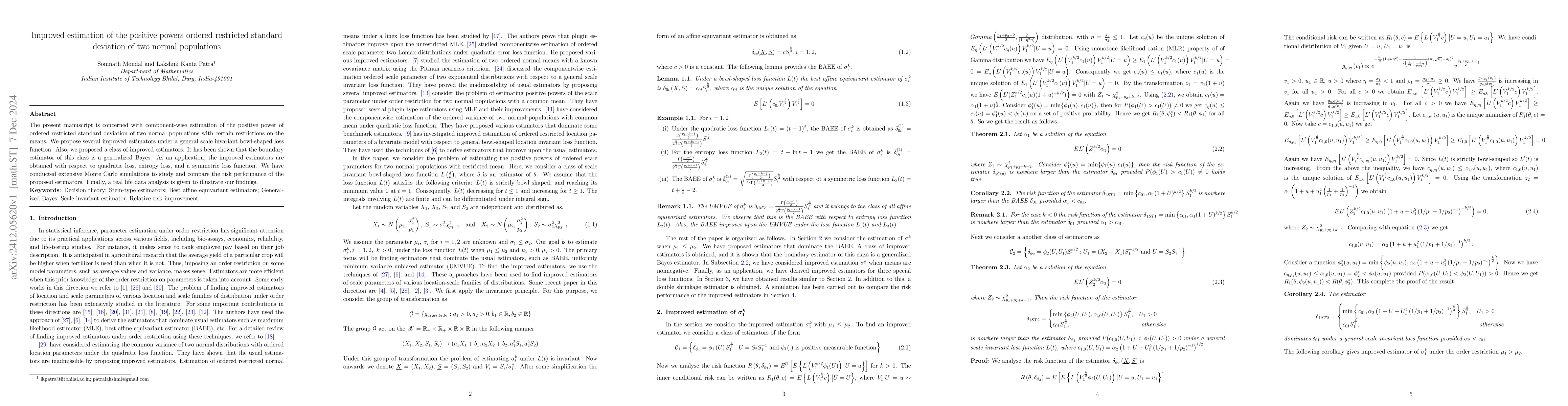 Thumbnail for Improved estimation of the positive powers ordered restricted standard
  deviation of two normal populations