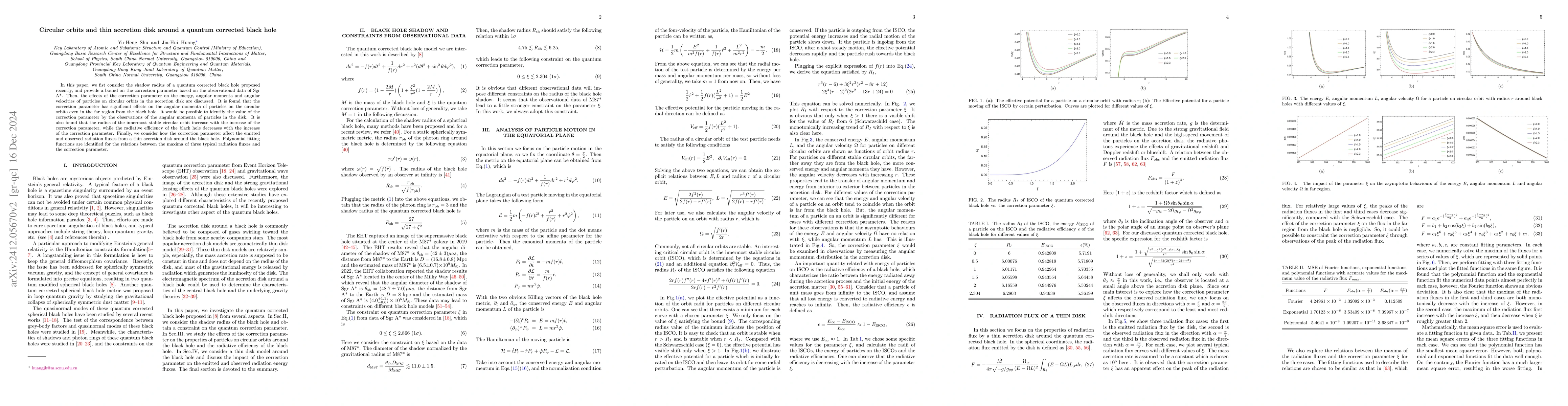 Thumbnail for Circular orbits and thin accretion disk around a quantum corrected black
  hole