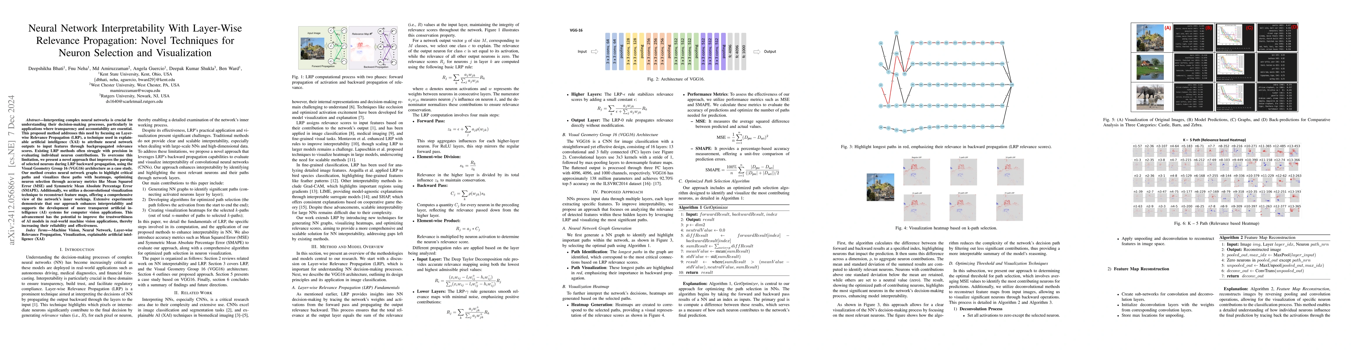 Thumbnail for Neural network interpretability with layer-wise relevance propagation:
  novel techniques for neuron selection and visualization