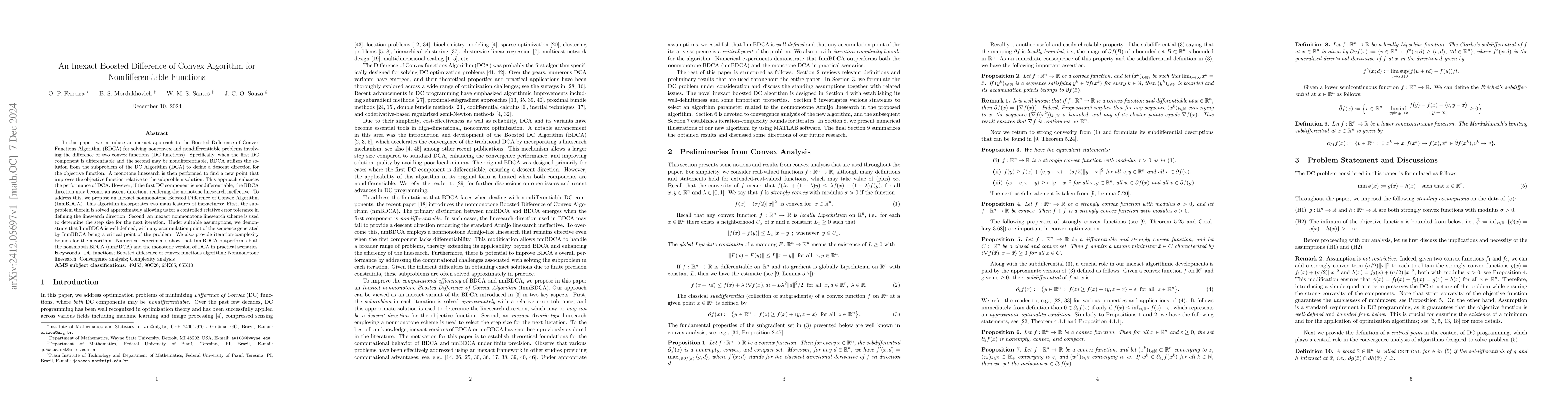 Thumbnail for An Inexact Boosted Difference of Convex Algorithm for Nondifferentiable
  Functions