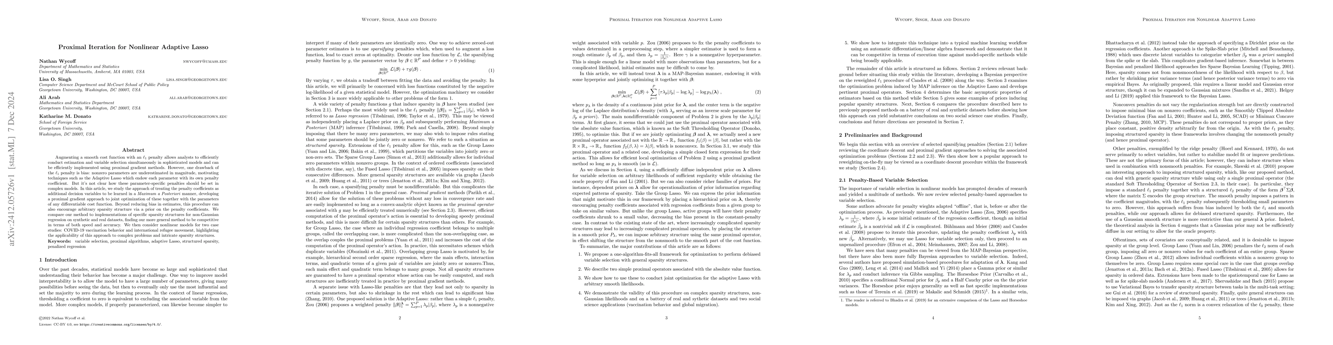 Thumbnail for Proximal Iteration for Nonlinear Adaptive Lasso