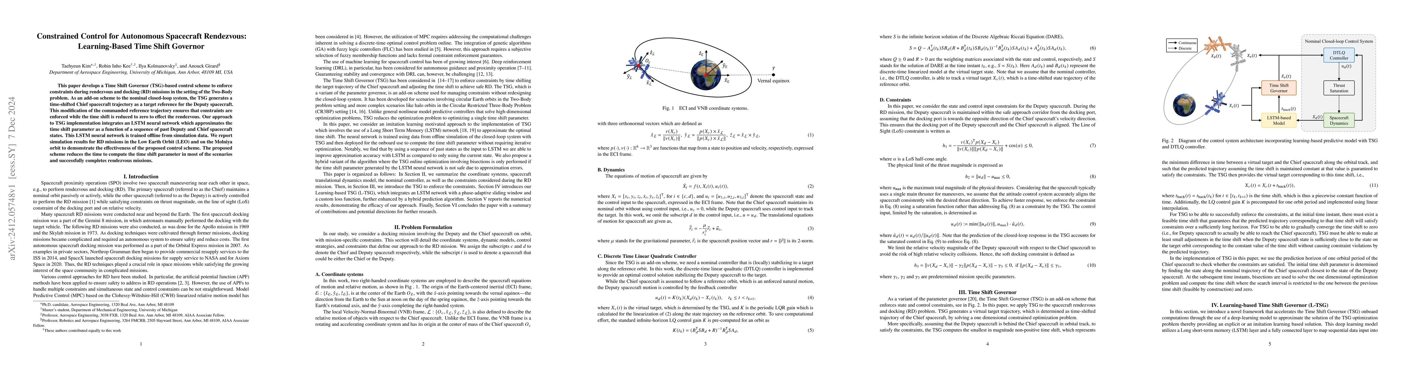 Thumbnail for Constrained Control for Autonomous Spacecraft Rendezvous: Learning-Based
  Time Shift Governor