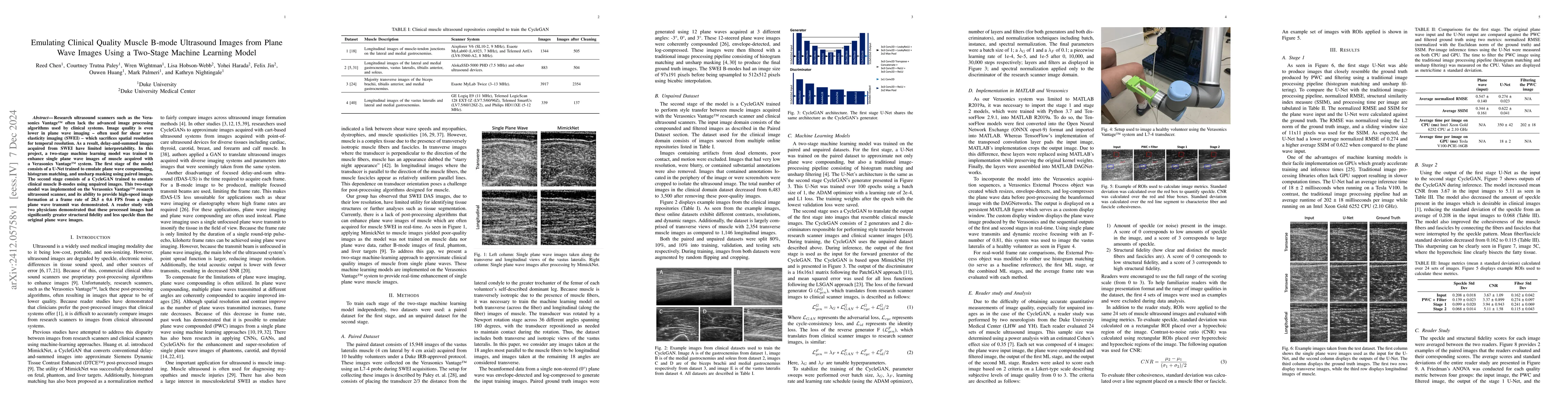 Thumbnail for Emulating Clinical Quality Muscle B-mode Ultrasound Images from Plane
  Wave Images Using a Two-Stage Machine Learning Model
