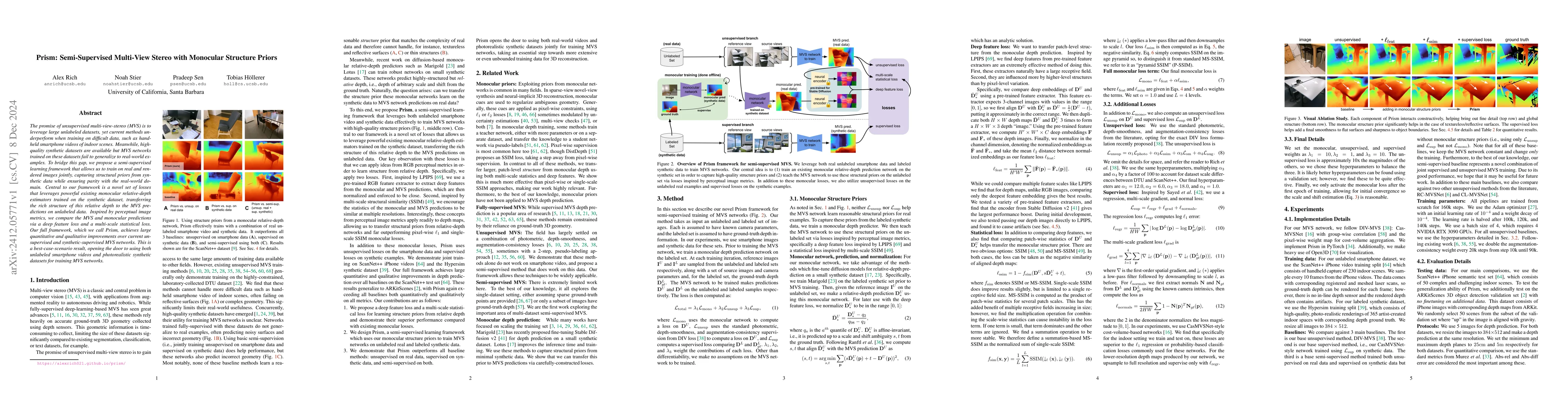 Thumbnail for Prism: Semi-Supervised Multi-View Stereo with Monocular Structure Priors