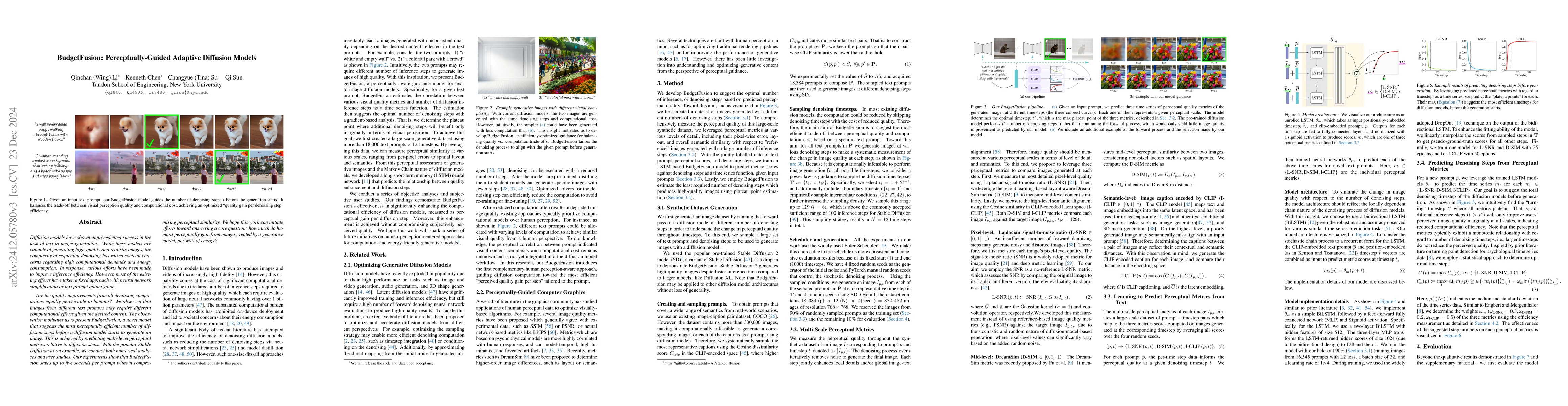 Thumbnail for BudgetFusion: Perceptually-Guided Adaptive Diffusion Models