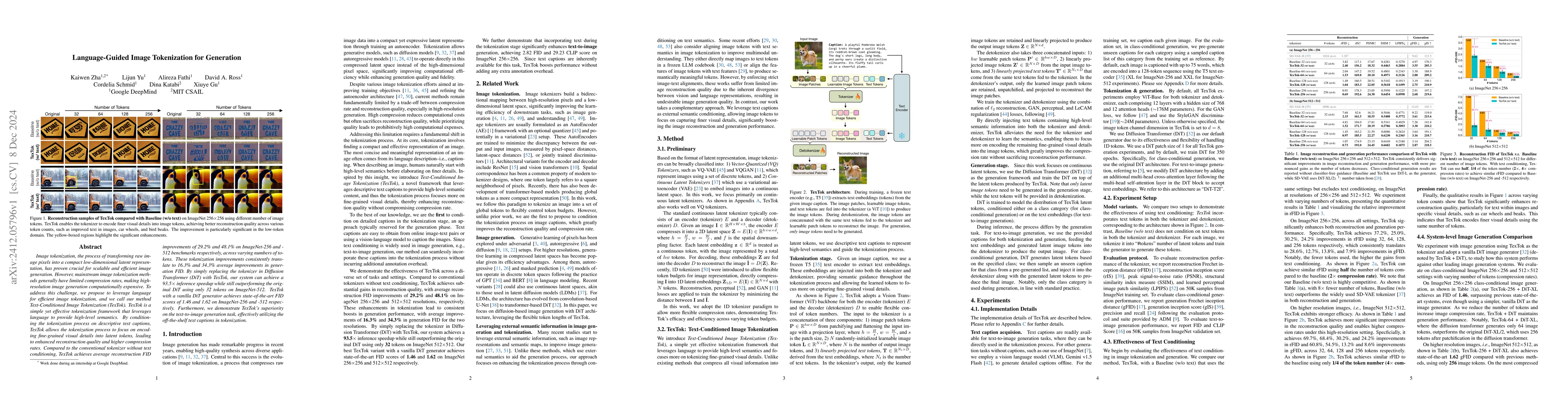 Thumbnail for Language-Guided Image Tokenization for Generation