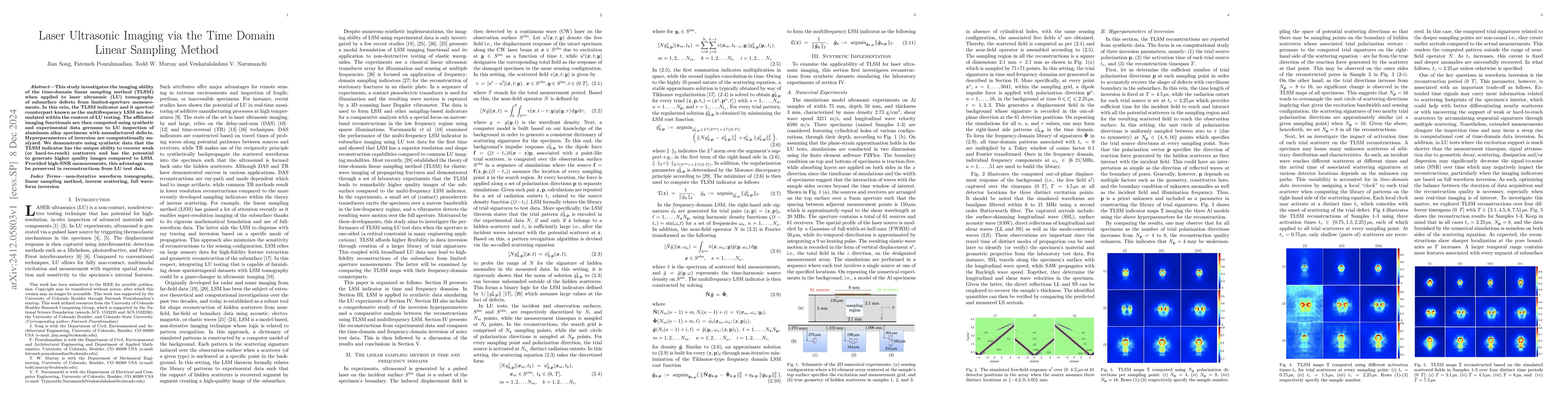 Thumbnail for Laser Ultrasonic Imaging via the Time Domain Linear Sampling Method