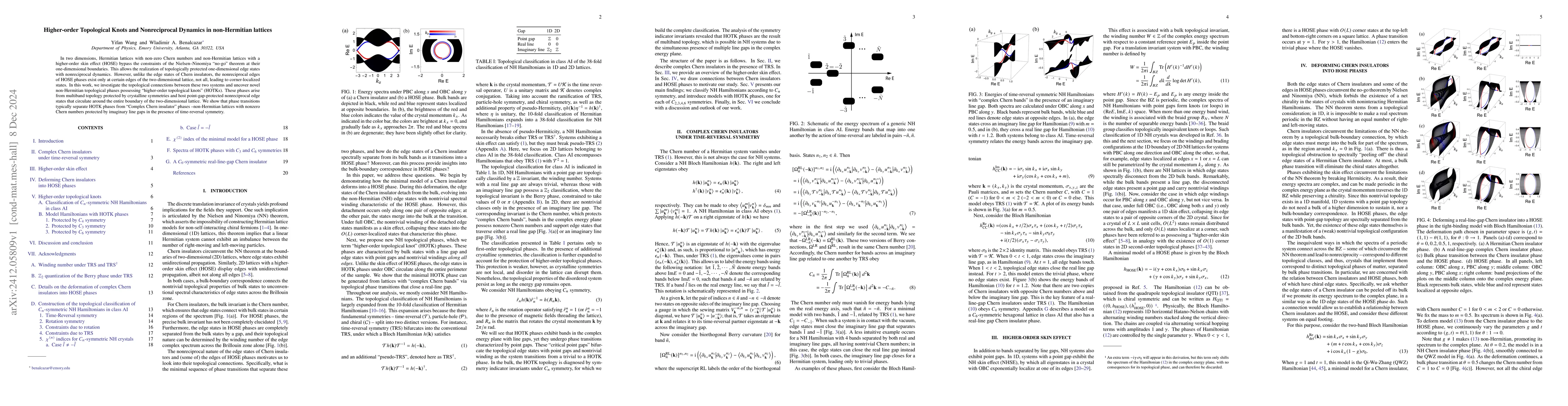 Thumbnail for Higher-order Topological Knots and Nonreciprocal Dynamics in
  non-Hermitian lattices
