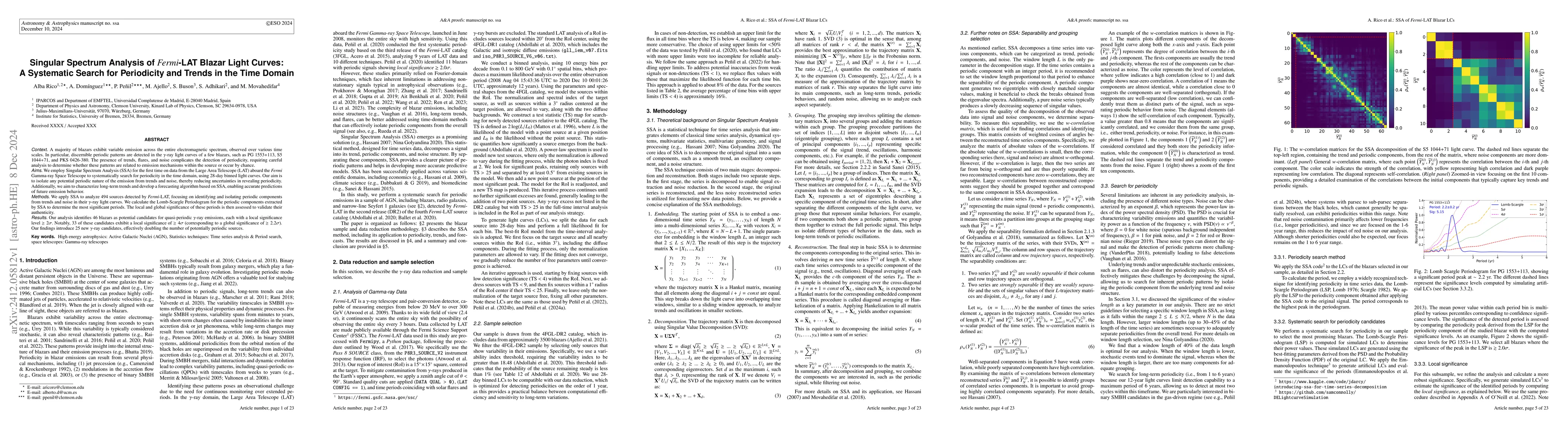 Thumbnail for Singular Spectrum Analysis of Fermi-LAT Blazar Light Curves: A
  Systematic Search for Periodicity and Trends in the Time Domain