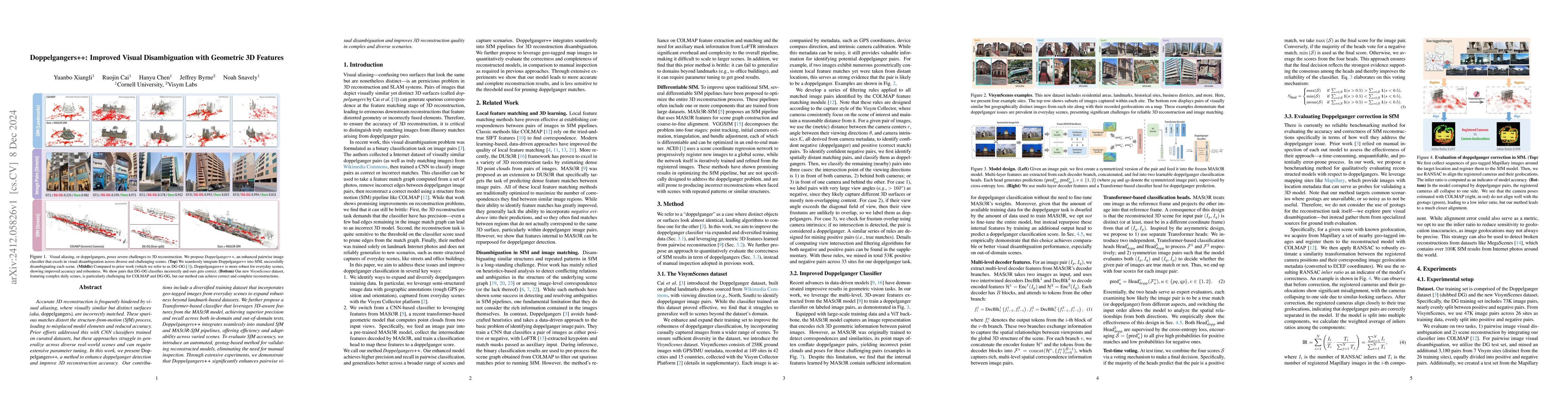 Thumbnail for Doppelgangers++: Improved Visual Disambiguation with Geometric 3D
  Features