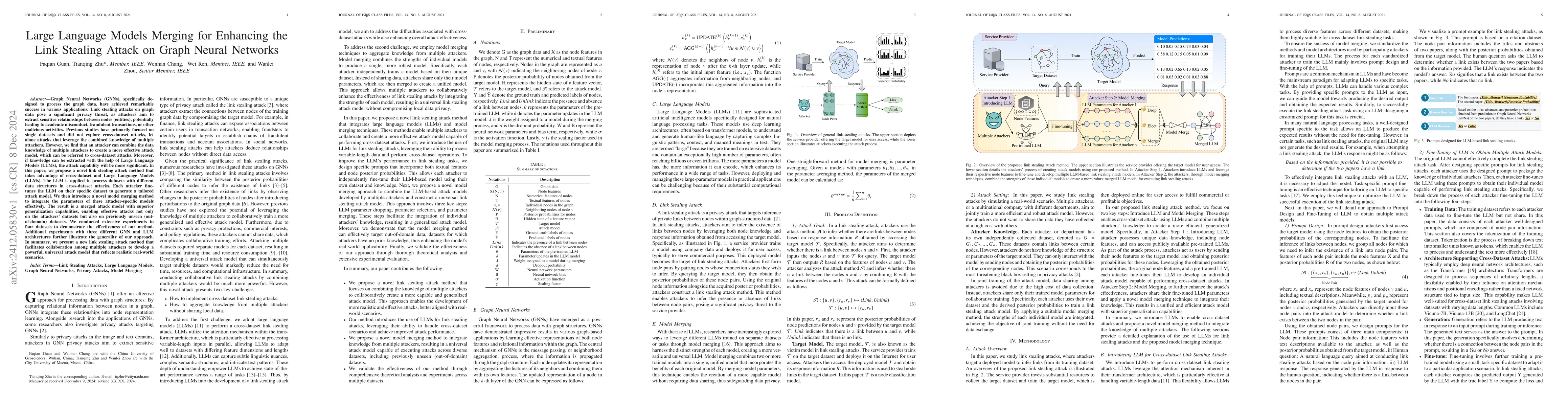Thumbnail for Large Language Models Merging for Enhancing the Link Stealing Attack on
  Graph Neural Networks