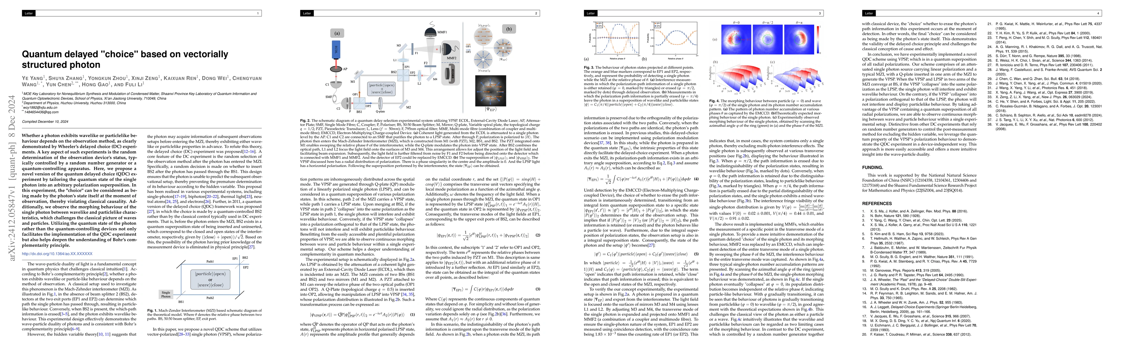 Thumbnail for Quantum delayed "choice" based on vectorially structured photon
