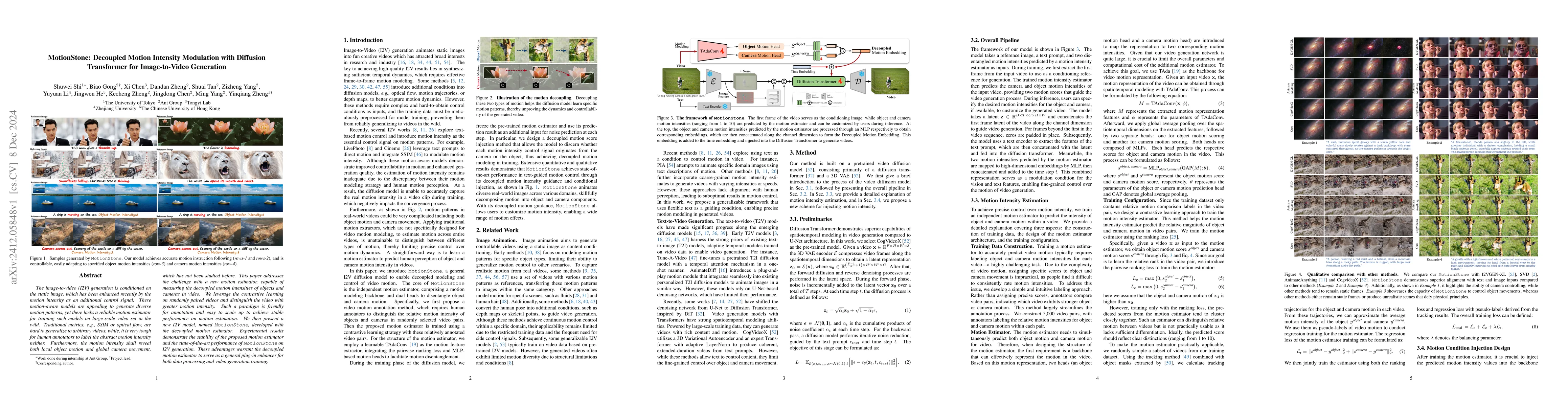 Thumbnail for MotionStone: Decoupled Motion Intensity Modulation with Diffusion
  Transformer for Image-to-Video Generation