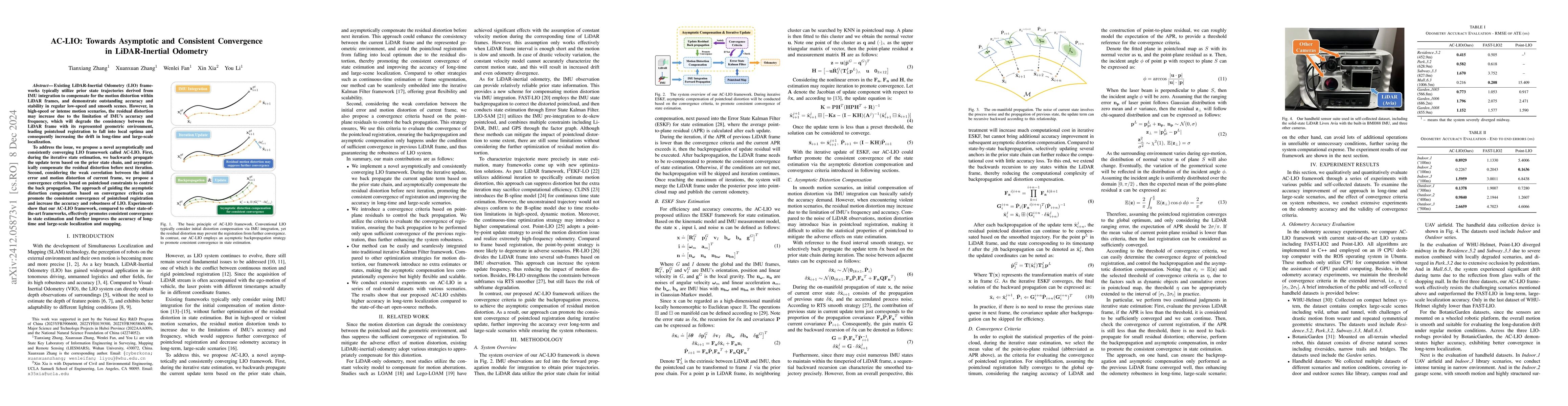 Thumbnail for AC-LIO: Towards Asymptotic and Consistent Convergence in LiDAR-Inertial
  Odometry